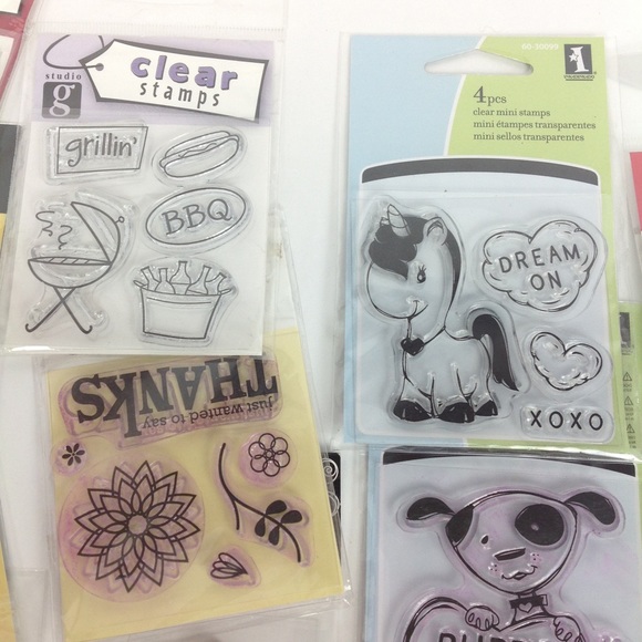 Small Clear Cling Stamp lot of 14 - Picture 2 of 8